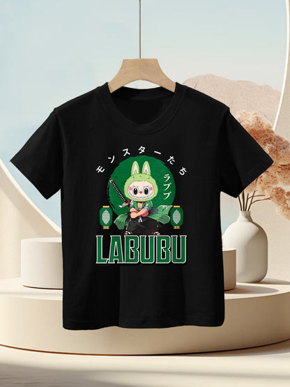 Womens Funny Samurai Labubu Cute Labubu The Monsters Kids T-Shirt