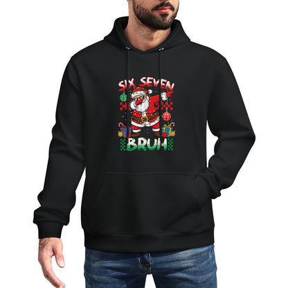 67 Six Seven Bruh Meme Christmas Funny Dabbing Santa Xmas Premium Tri-Blend Breathable Fabric Hoodie