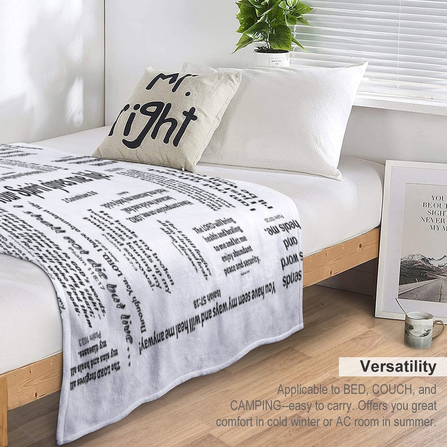 Healing Scriptures Blanket - White Throw Blanket