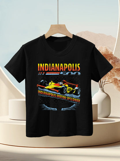 Indy 500 The Greatest Spectacle In Racing Distressed Poster Kids T-Shirt