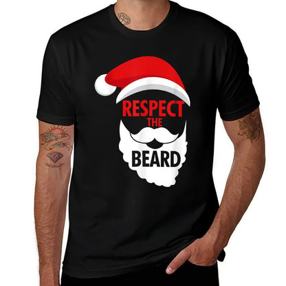 Respect The Beard Santa Claus Bearded Christmas Holidays  Relaxed-fit T-Shirt