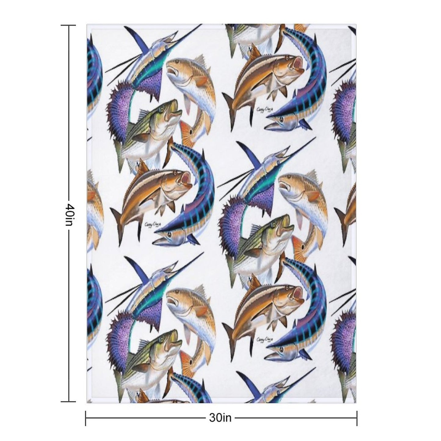Gamefish Collage Throw Blanket