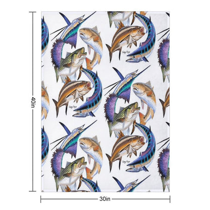 Gamefish Collage Throw Blanket
