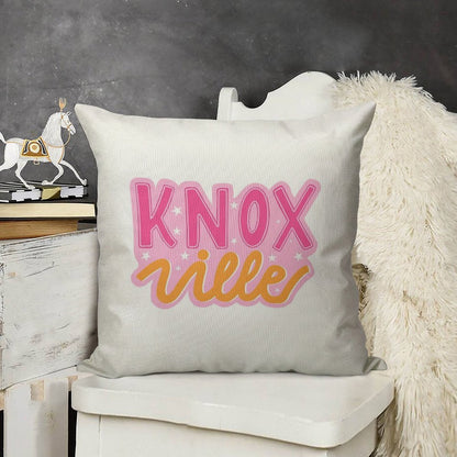 Knoxville Pink And Orange Stars Linen Throw Pillow Cover