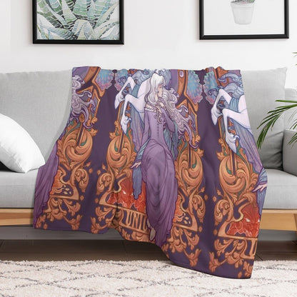 Lady Amalthea - The Last Unicorn Throw Blanket
