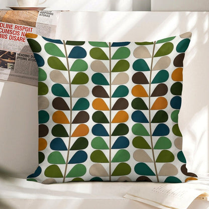 Retro 60s Mid Century Modern Pattern 2 Linen Throw Pillow Cover
