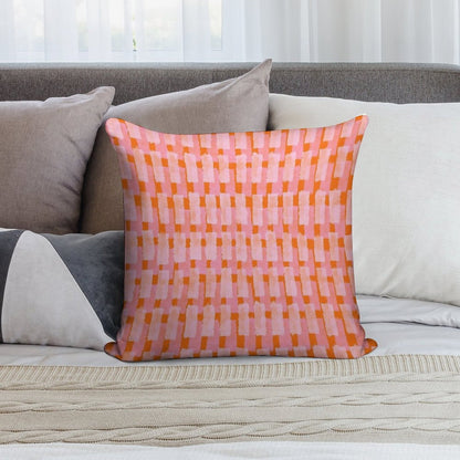 Pink And Orange, Brush Strokes, Geometric Soft Ultra-Soft Texture Throw Pillow