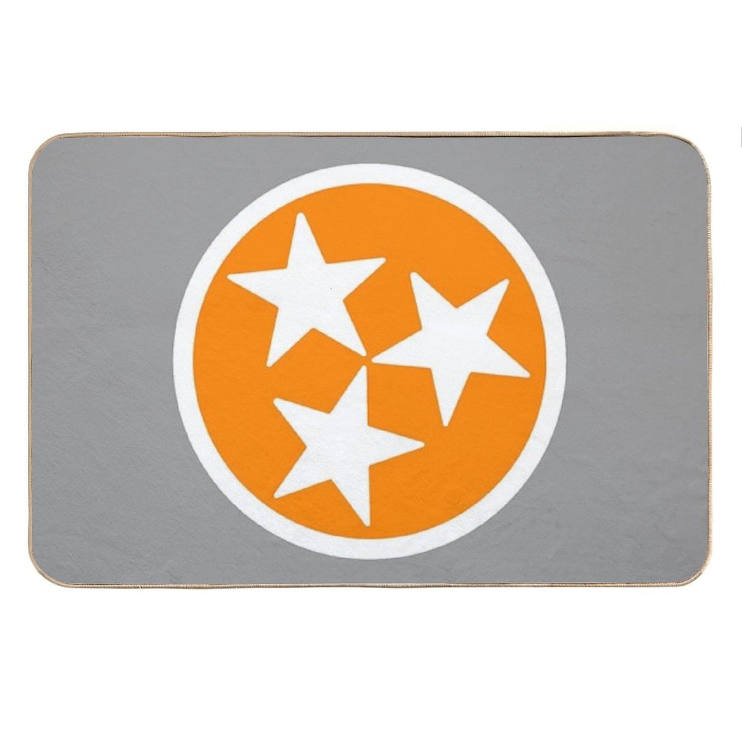 Orange & White Tri-Star Bath Mat