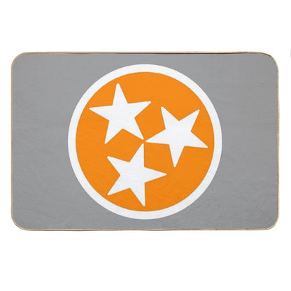 Orange & White Tri-Star Bath Mat