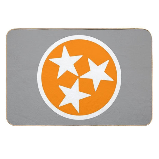Orange & White Tri-Star Bath Mat