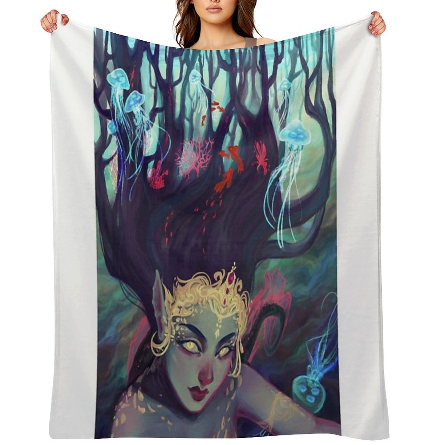 Abyss Mermaid Throw Blanket