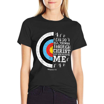 Archery Philippians 413 Christian Bible Verse Faith Graphic T-Shirt