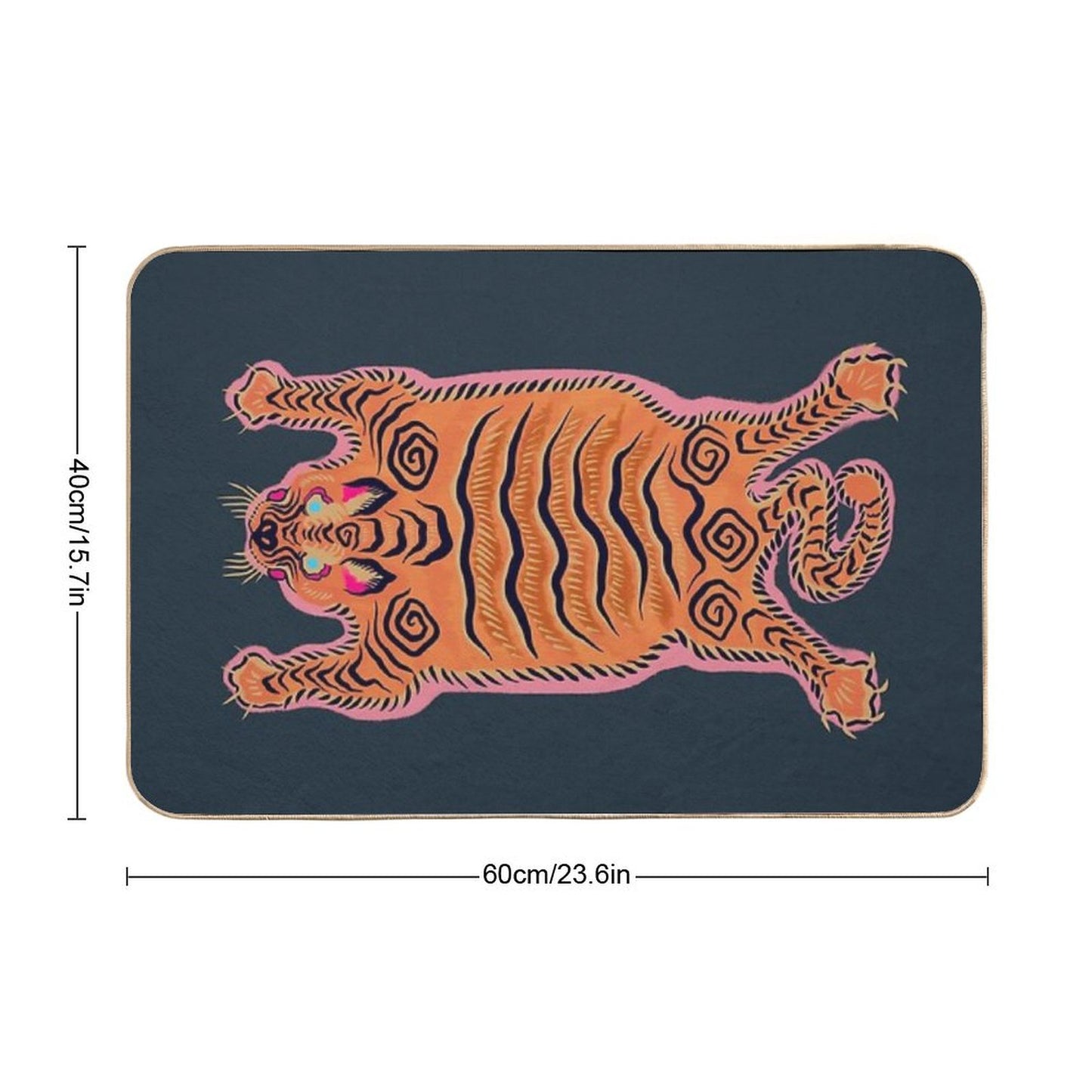Wild Tiger Rug Illustration Bath Mat