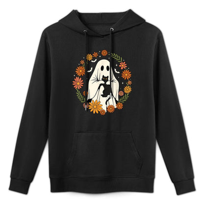 Halloween Ghost Black Cat Cute Funny Colorfast Hoodie