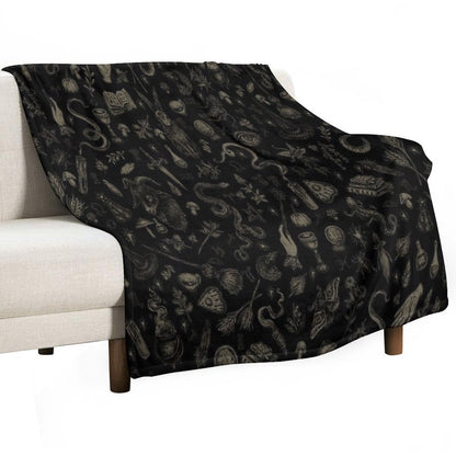 Just Witch Things (black And Beige) Throw Blanket