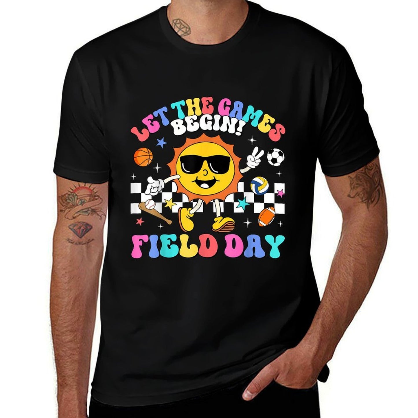 Field Day 2025 Let The Games Begin Teachers Kids Field Day  Fade-proof Color T-Shirt