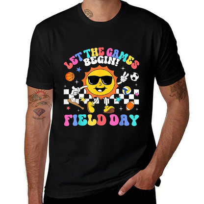 Field Day 2025 Let The Games Begin Teachers Kids Field Day  Fade-proof Color T-Shirt