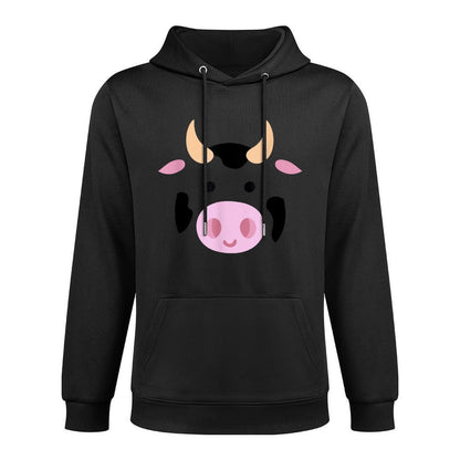 Big Cow Face Costume Funny Lazy Halloween Costume Relaxed Fit Hoodie