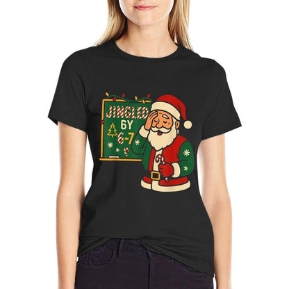 Jingled by 6 7 Funny Teacher 67 Christmas Santa Six Seven  Polyester Blend T-Shirt