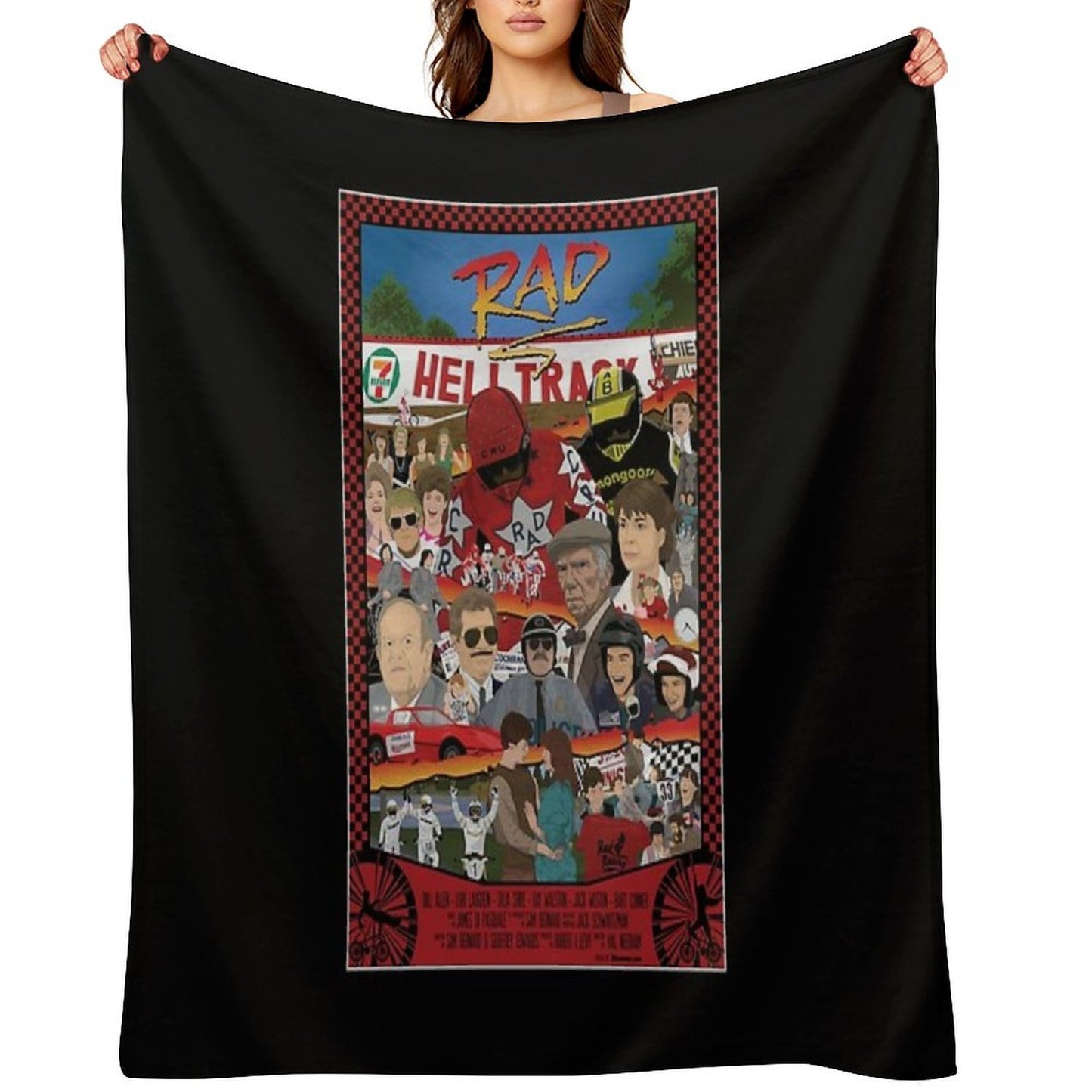 RAD Poster - BMX Tribute - Full Color - All Cast Throw Blanket