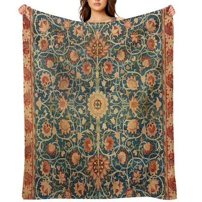 Holland Park William Morris Carpet Print Throw Blanket