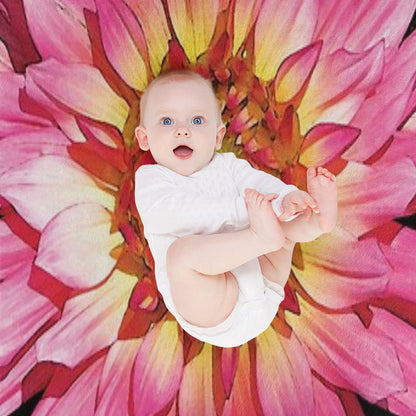 Pretty in Pink Blooming Flower Water Color Throw Blanket