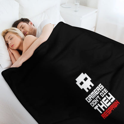 Pixel Skull Gamers Don't Die Throw Blanket