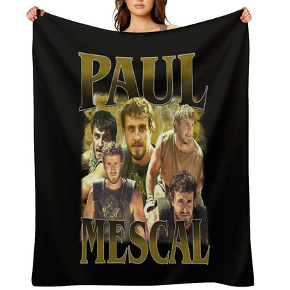 Retro Paul Mescal Throw Blanket