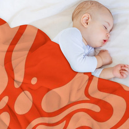 Marbled Pattern of Red Fluid Shapes Throw Blanket