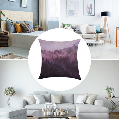 Excuse Me, I'm Lost  Laid Back In A Romantasy Moody Wilderness Dream Forest With Cascadia Trees Covered In Magic Fog Linen Throw Pillow Cover