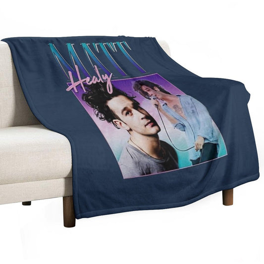 Matt Healy Homage  Funny Matty 1975 Retro 90's 80's Party Throw Blanket