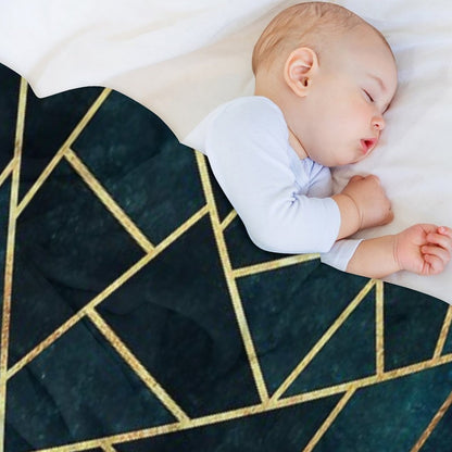 Deep Teal Geometric Throw Blanket