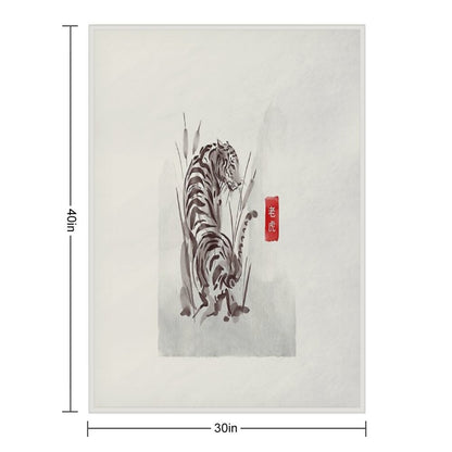 The Old Age Japanese Tiger Throw Blanket