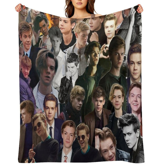 Thomas Brodie-Sangster Collage Throw Blanket