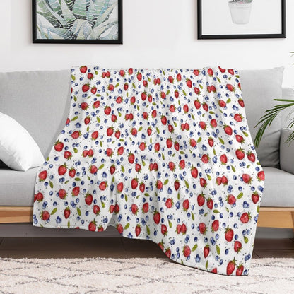 Strawberry, Blueberry, Mint Throw Blanket