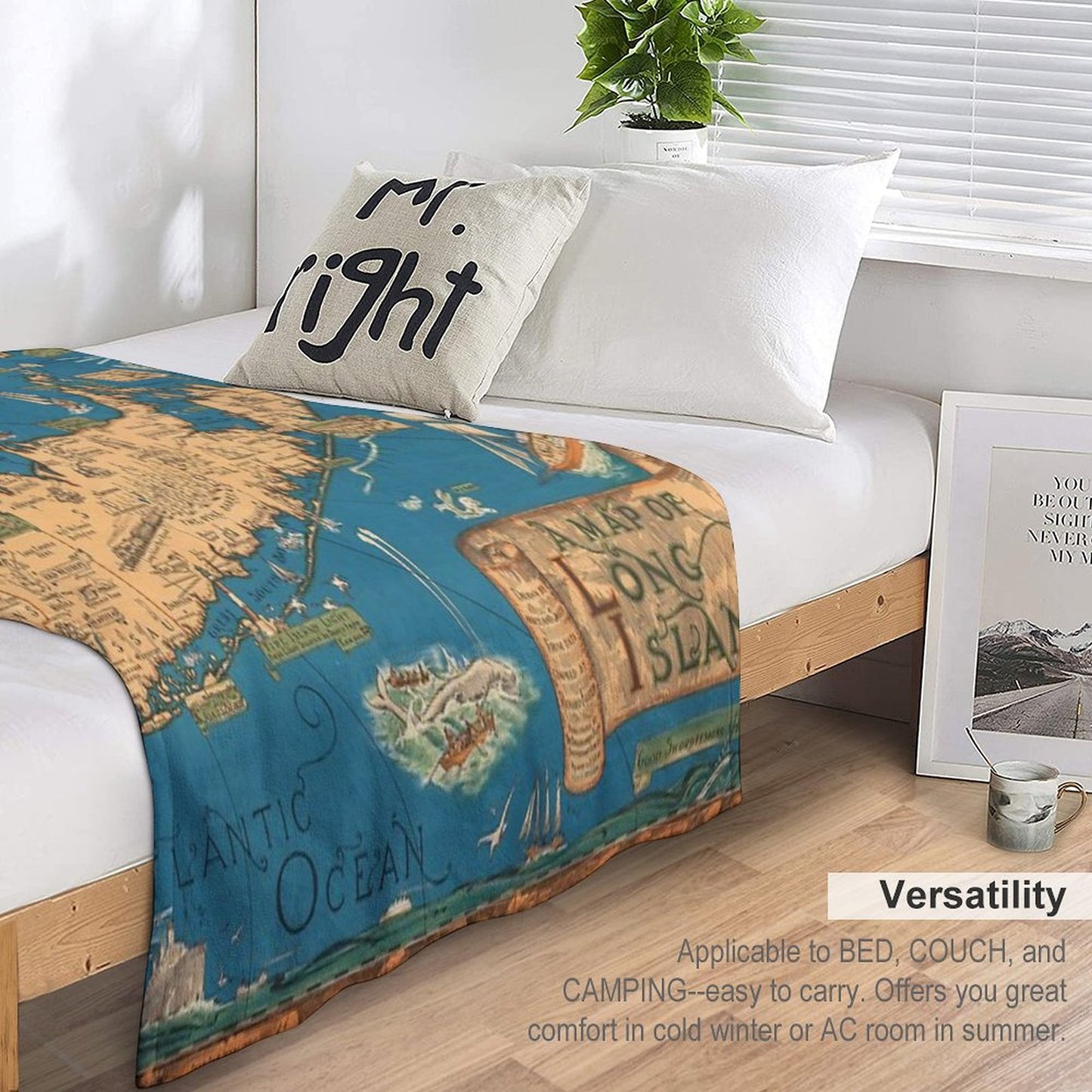1953 Long Island Map - Special Gift Idea Throw Blanket