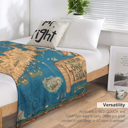 1953 Long Island Map - Special Gift Idea Throw Blanket