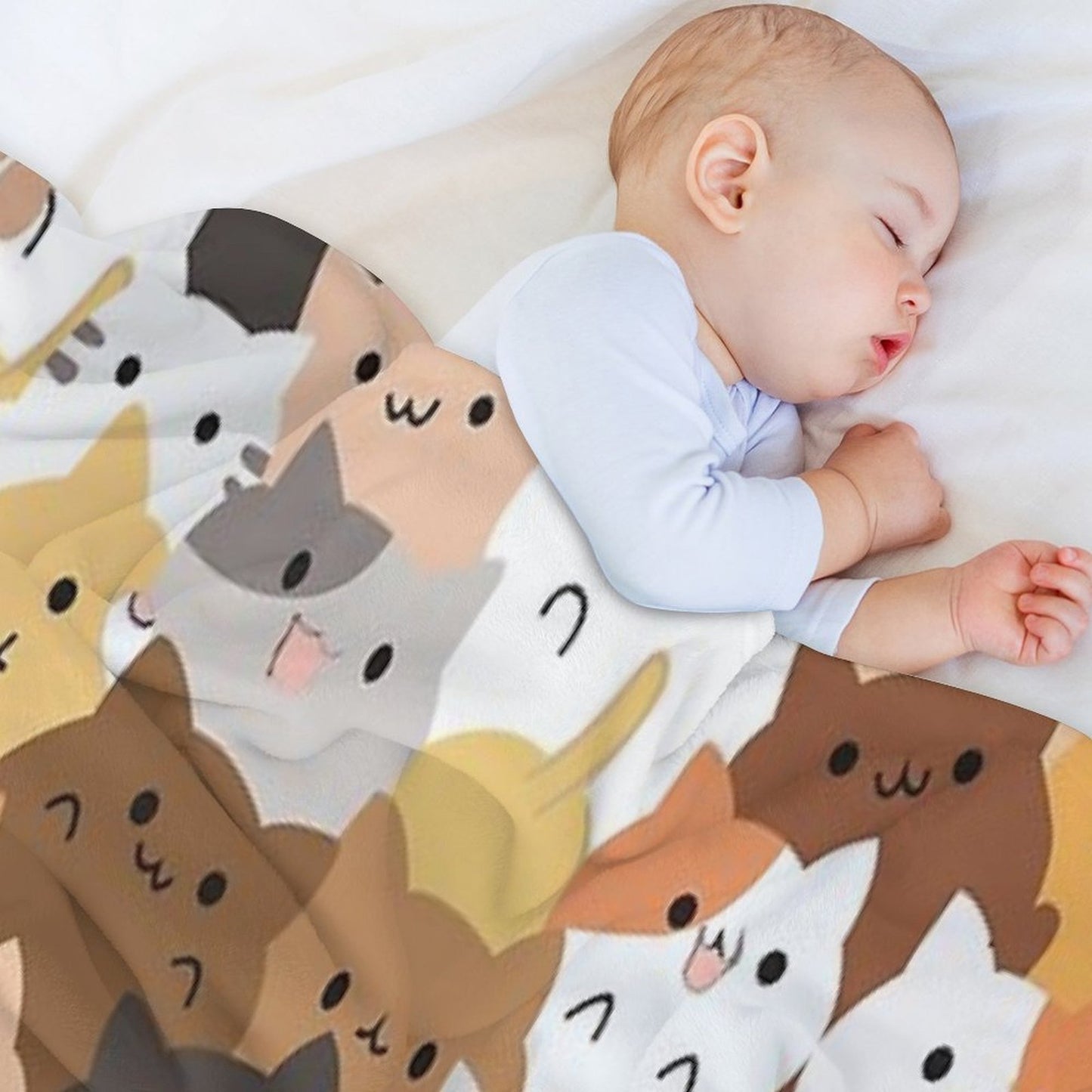 Sweet Happy Cub Kittens - Cats Pattern Throw Blanket