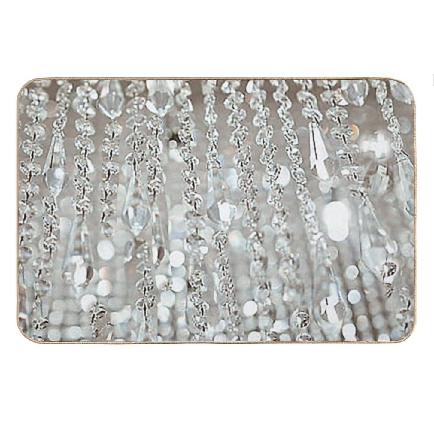 Photographic Image of Chandelier of Crystals And Light Bath Mat