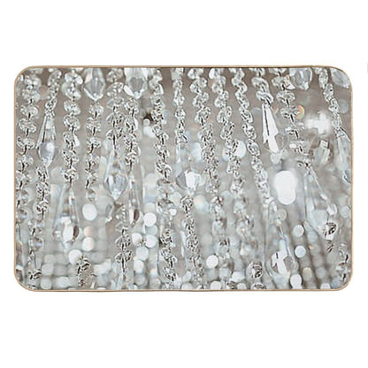 Photographic Image of Chandelier of Crystals And Light Bath Mat