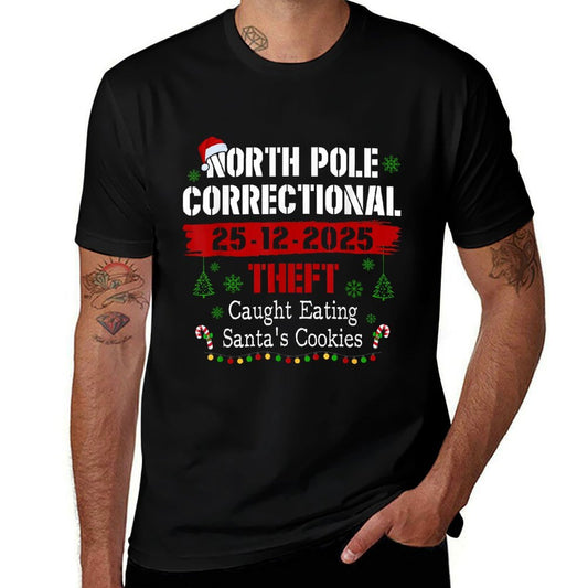 North Pole Correctional Theft Caught Eating Santas Cookies  Vintage-inspired T-Shirt