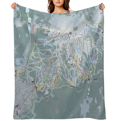 Mammoth Mountain Resort Trail Map Throw Blanket