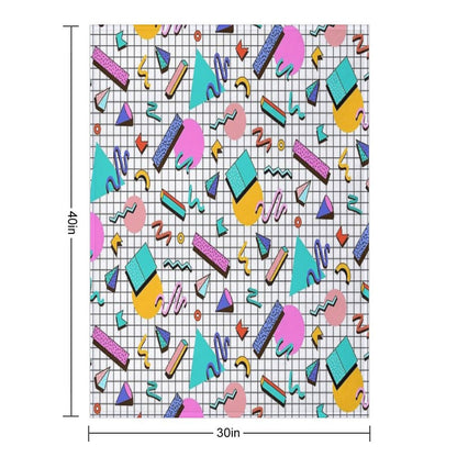 Funky 80s Eighties Memphis Pattern Design Throw Blanket