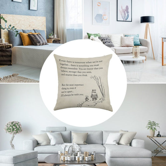 Winnie The Pooh Book Page - If Ever A Tomorrow…braver Than You Believe Linen Throw Pillow Cover