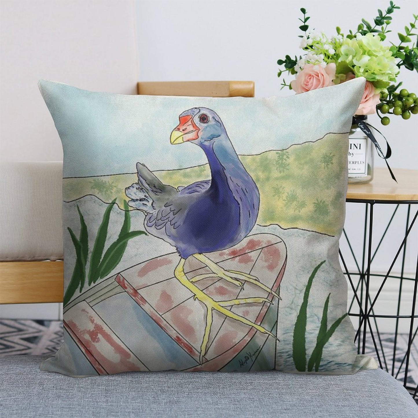 Jewel of The Marsh Linen Throw Pillow Cover