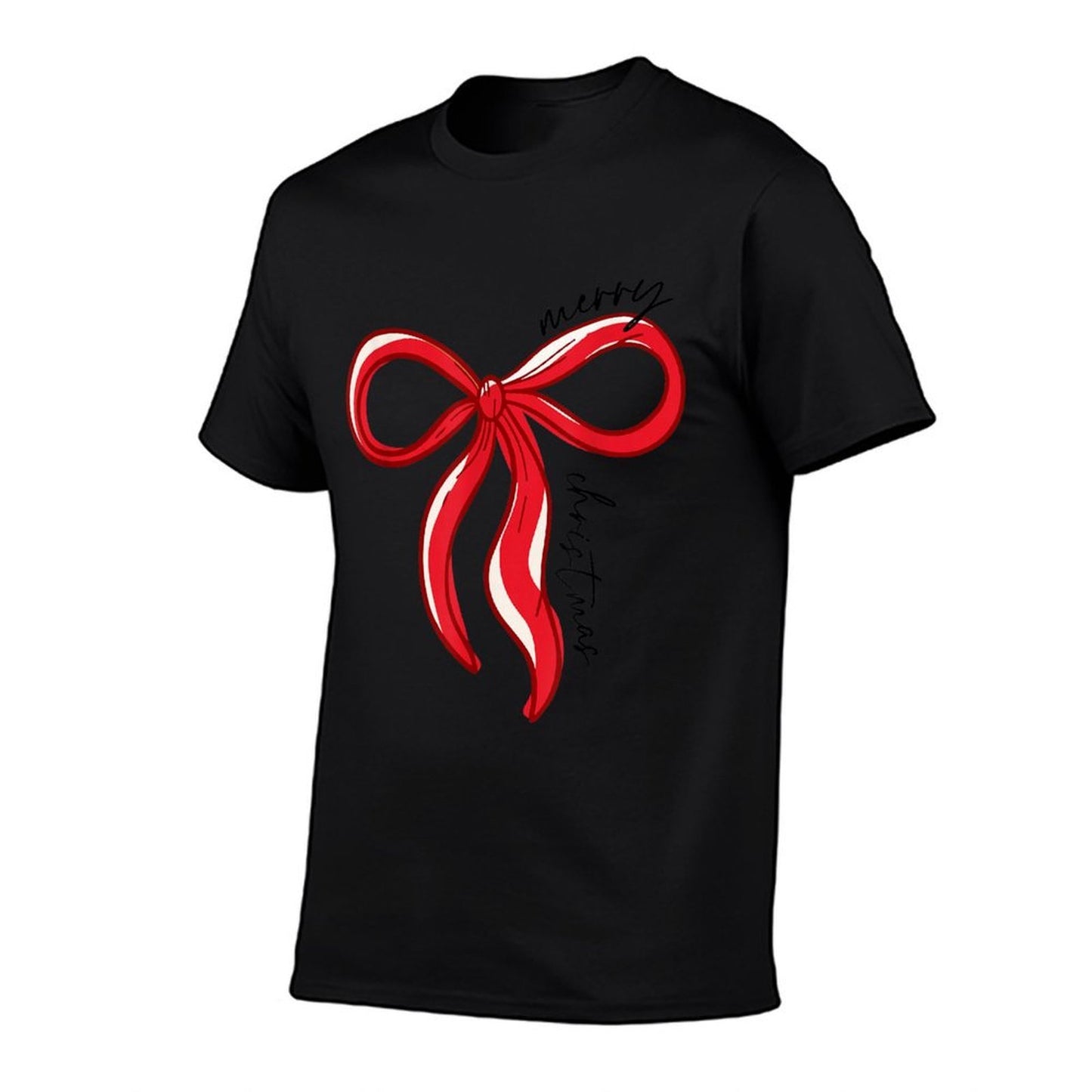 Merry Christmas Bow Red Santa Xmas Coquette Aesthetic  High-quality Stitching T-Shirt