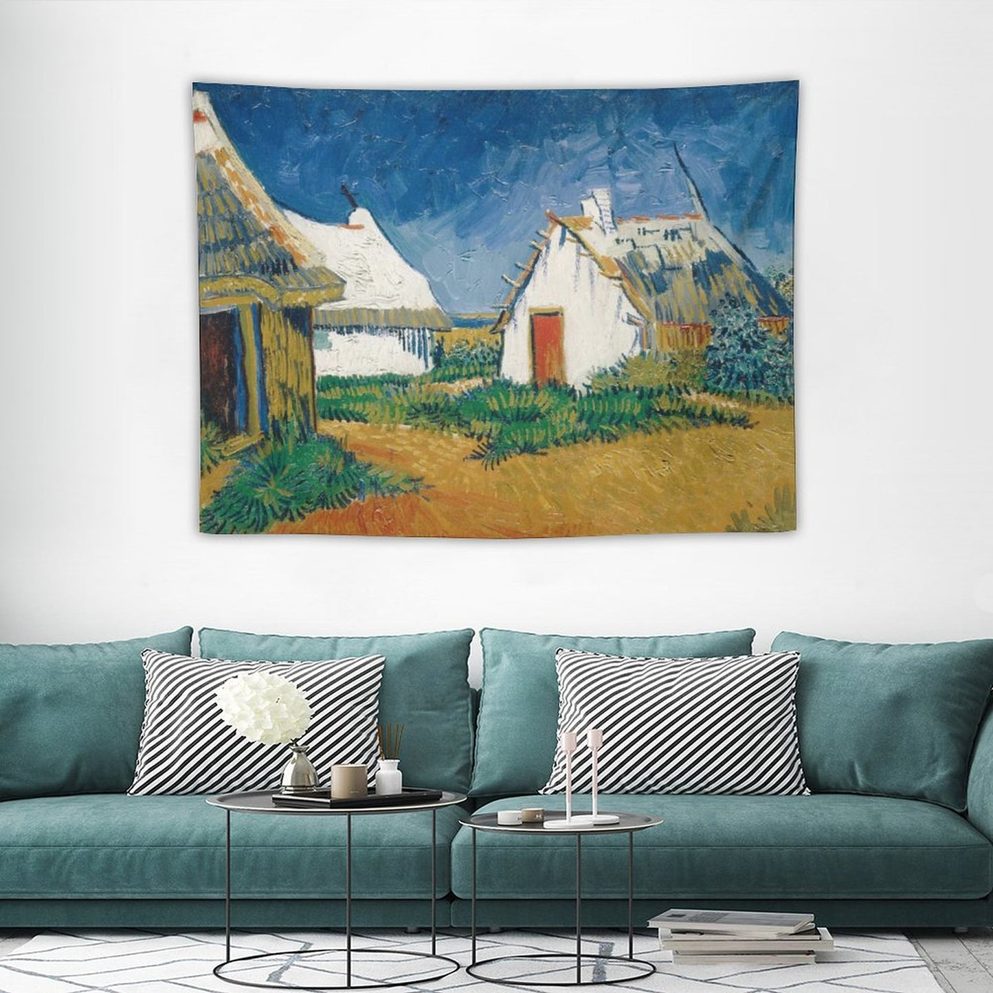Van Gogh’s White Cottages at Saintes-Maries Tapestry