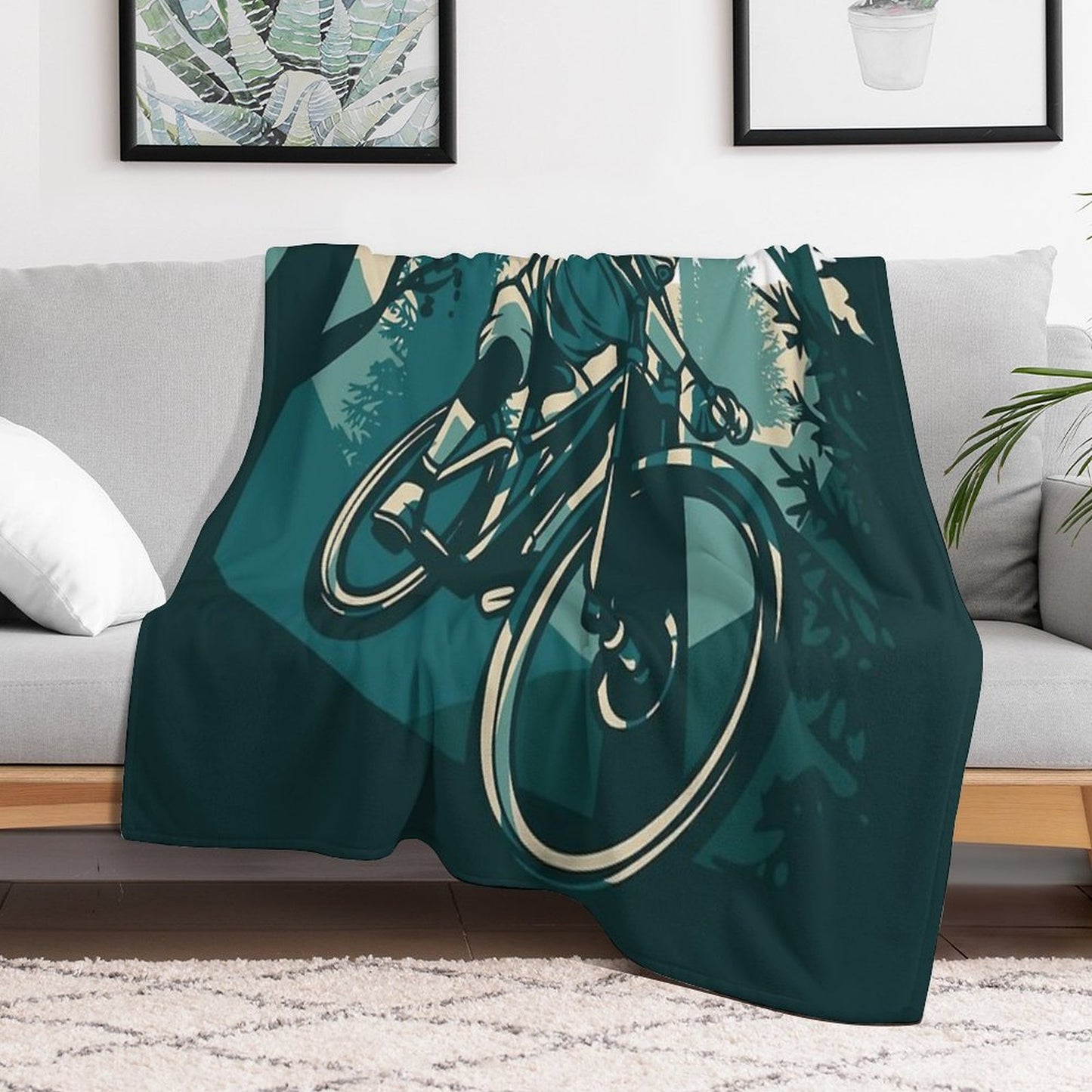 Mountain Biker Throw Blanket