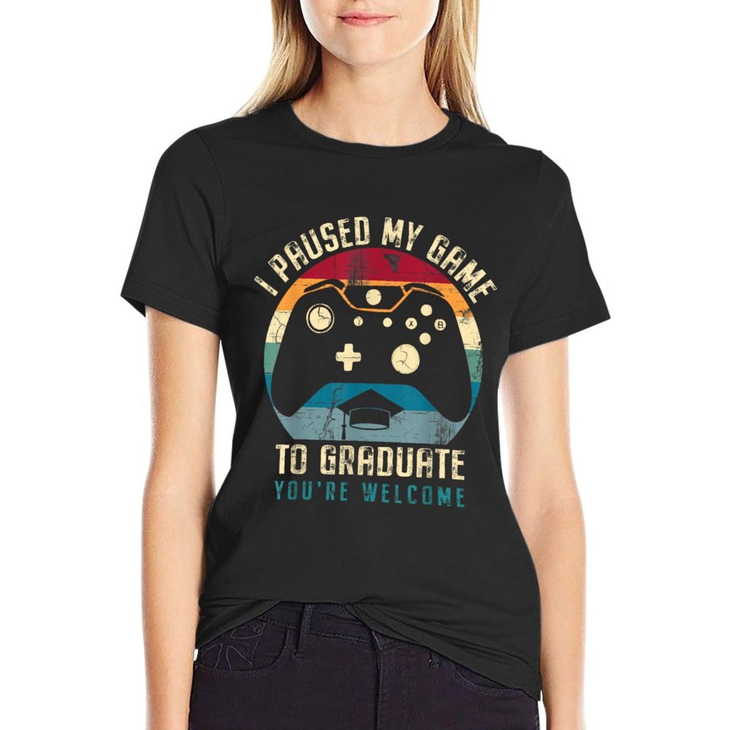 Funny Gamer Graduation I Paused My Game To Graduate T-Shirt