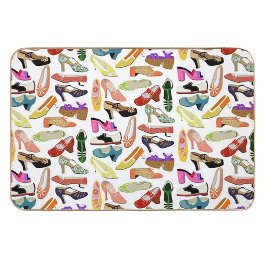 Vintage Shoe Collection  Easy To Clean Bath Mat